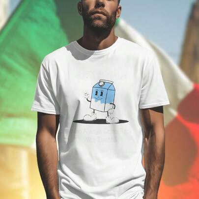 JUST A DAD Who Always Came Back With The Milk Maglietta Uomo Divertente Regalo Festa del Papà Idea Originale Moda  Casual Qualità Top Saldi Offerta Sp