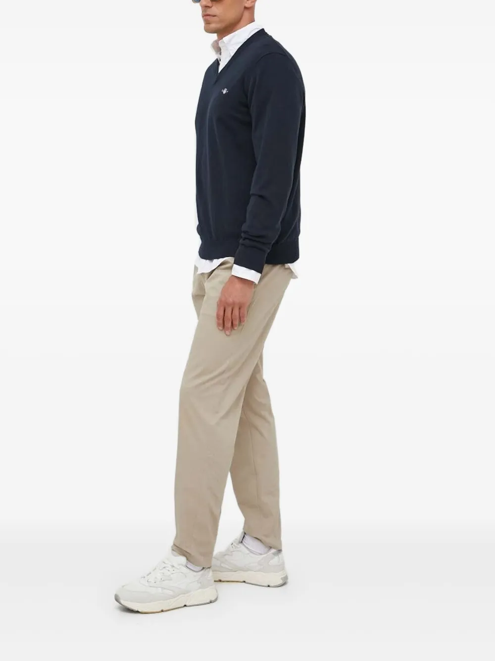 Gant v-neck logo sweater - Blu