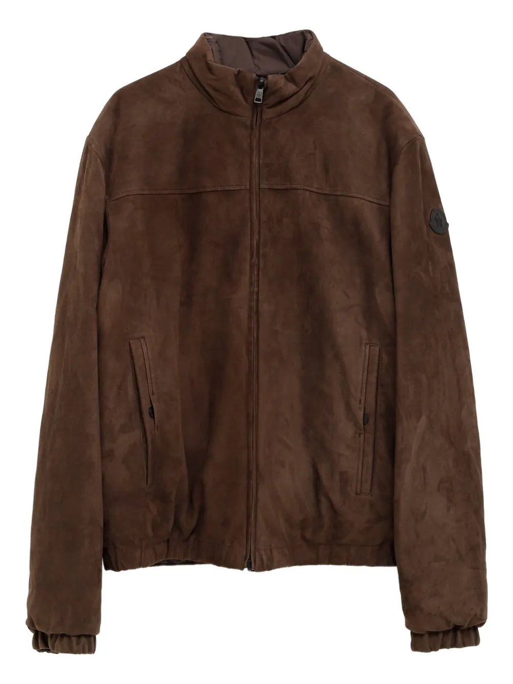 Moncler suede jacket - Marrone