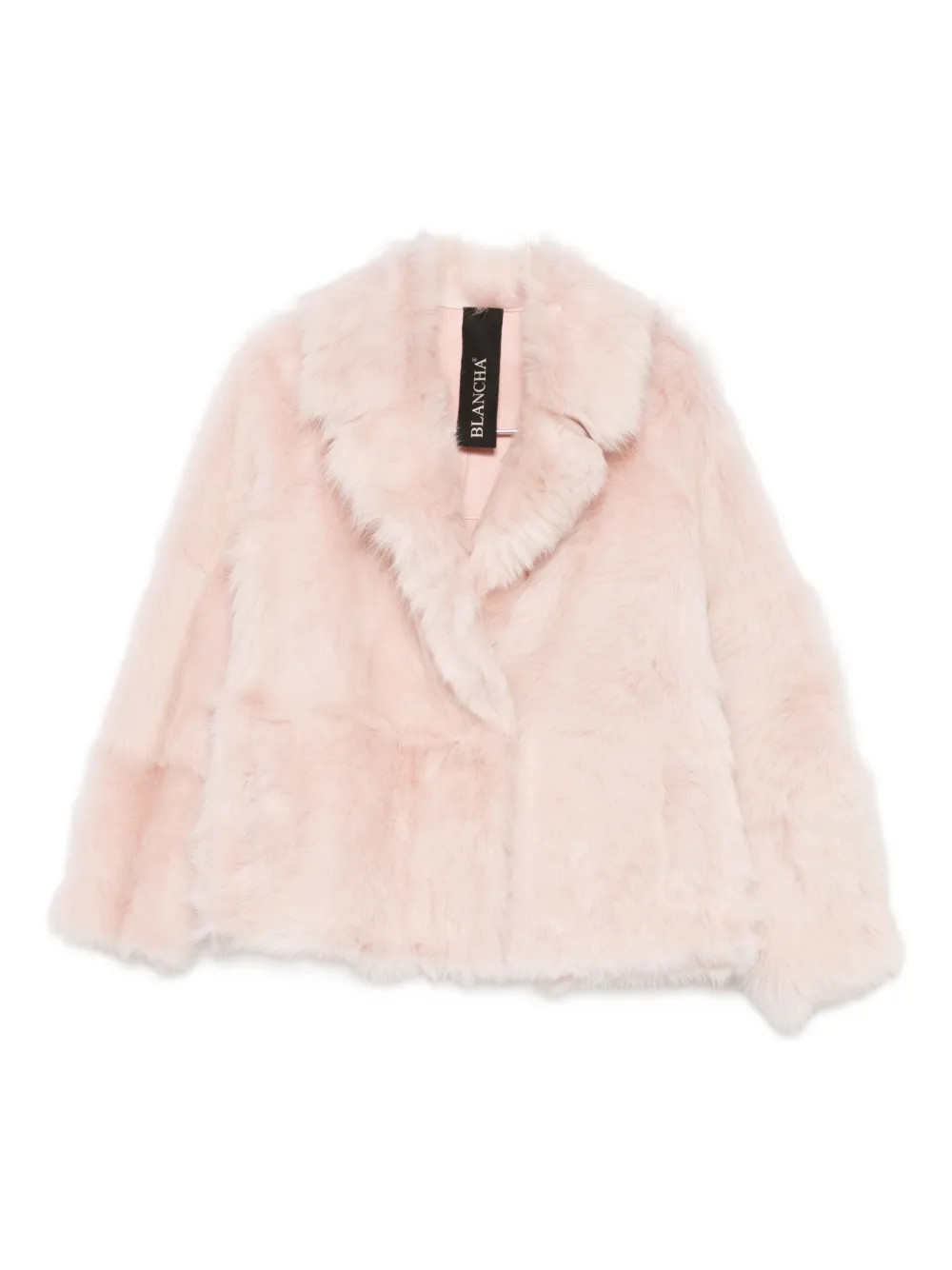 Blancha notched-lapels shearling jacket - Rosa