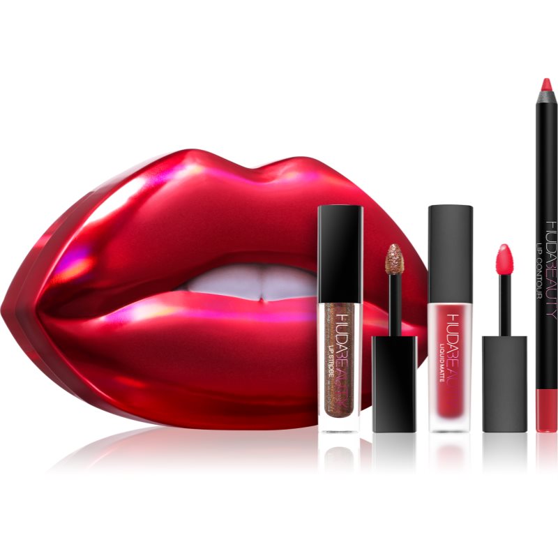 Huda Beauty Contour & Strobe Lip Set Confezione Regalo Colore Heartbreaker Nad Shameless 3 Pz