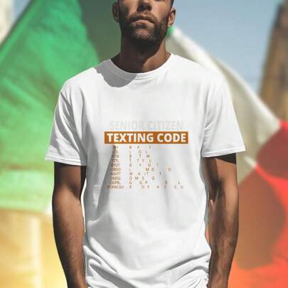 Senior Citizen Texting Code T Shirt Divertente per Anziani Maglietta Uomo Casual Comoda Idea Regalo Creativa Moda Elegante Offerta Speciale Promo Rega