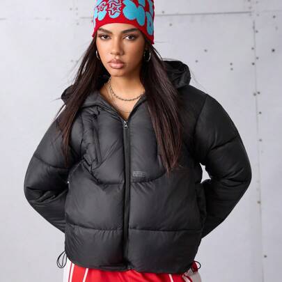 Cappotti invernali sportivi da donna, giacca imbottita con chiusura lampo frontale, colletto alto casual, giacca trapuntata, cappotti invernali, calor
