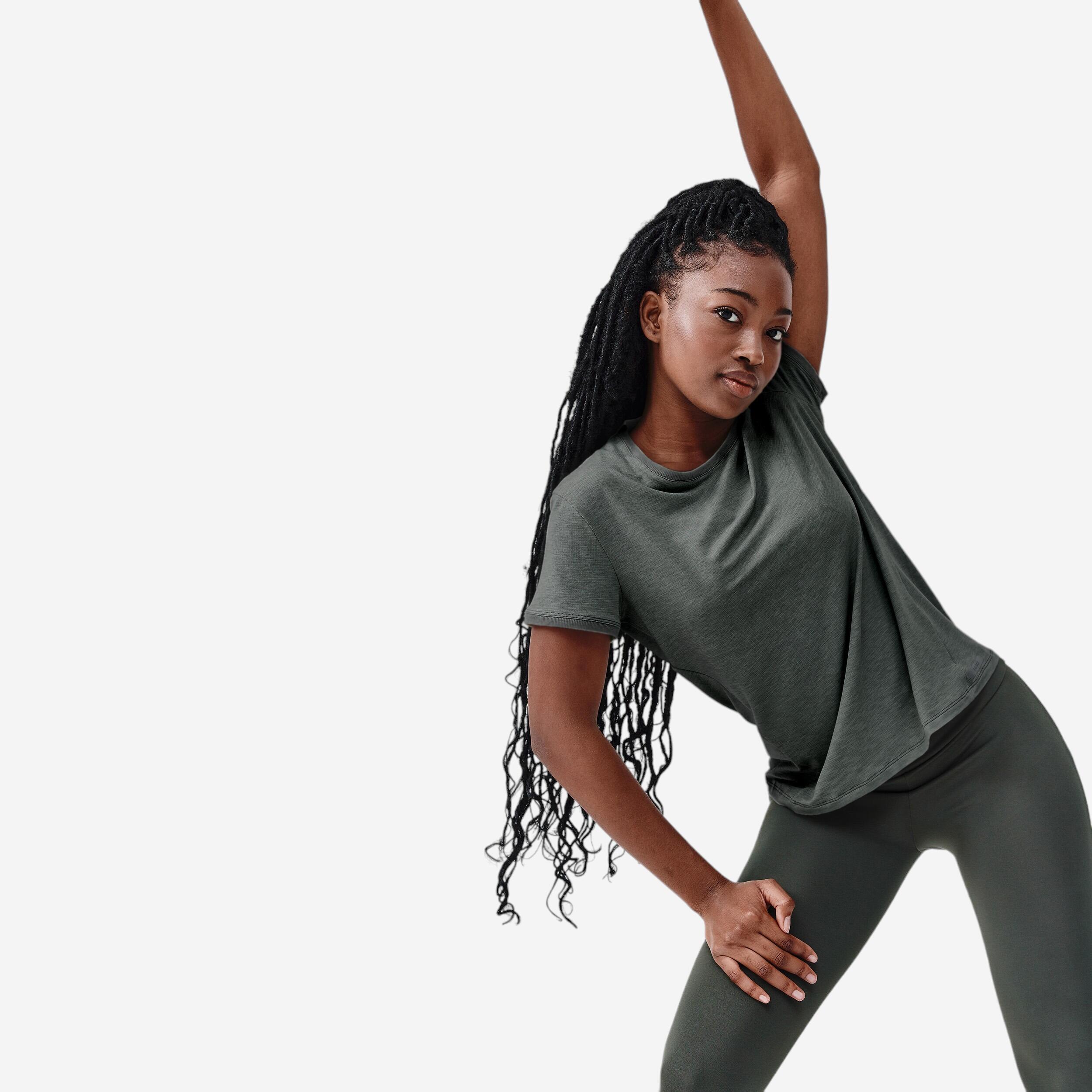 Decathlon | Maglia running donna SOFT verde-grigio |  Kalenji