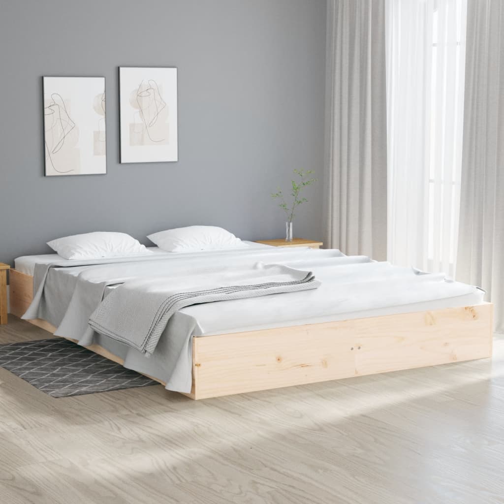 vidaXL Cadre de lit bois massif 180x200 cm super king