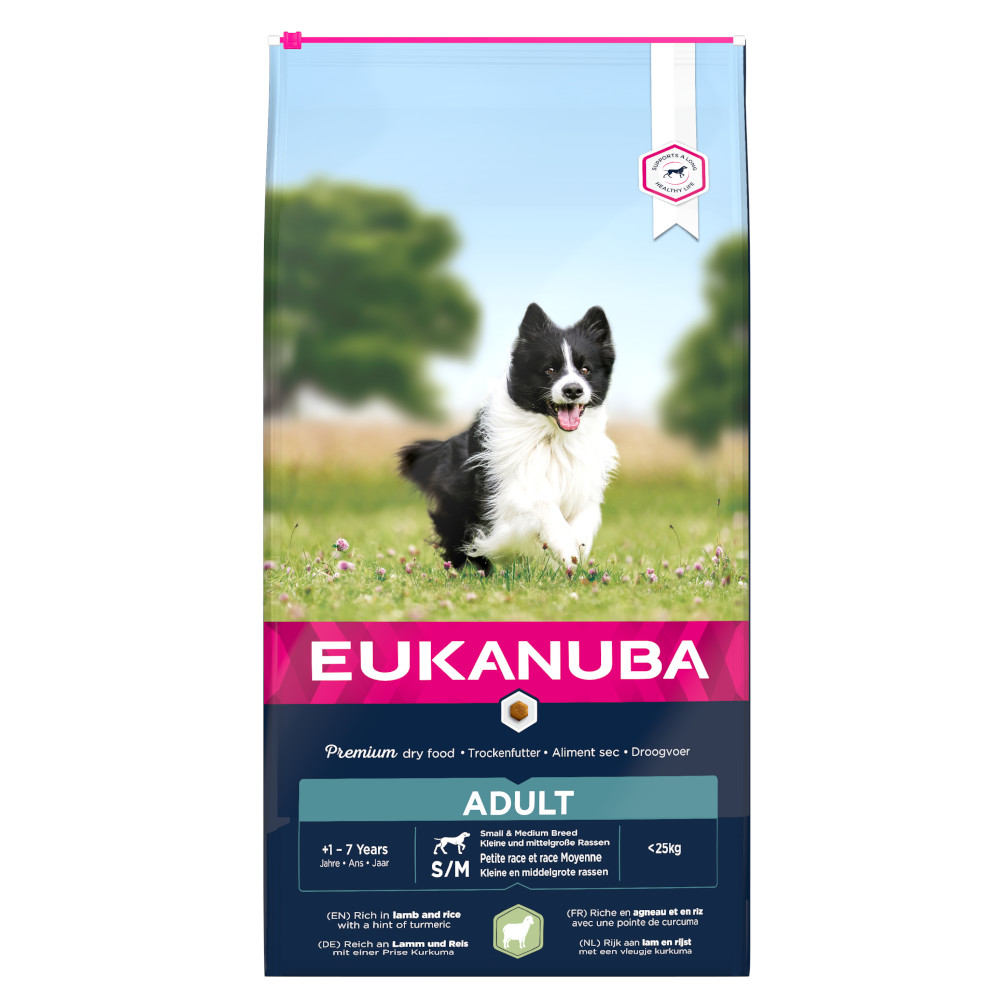 Eukanuba Adult Small/Medium Breed, Agneau & Riz - 12 Kg