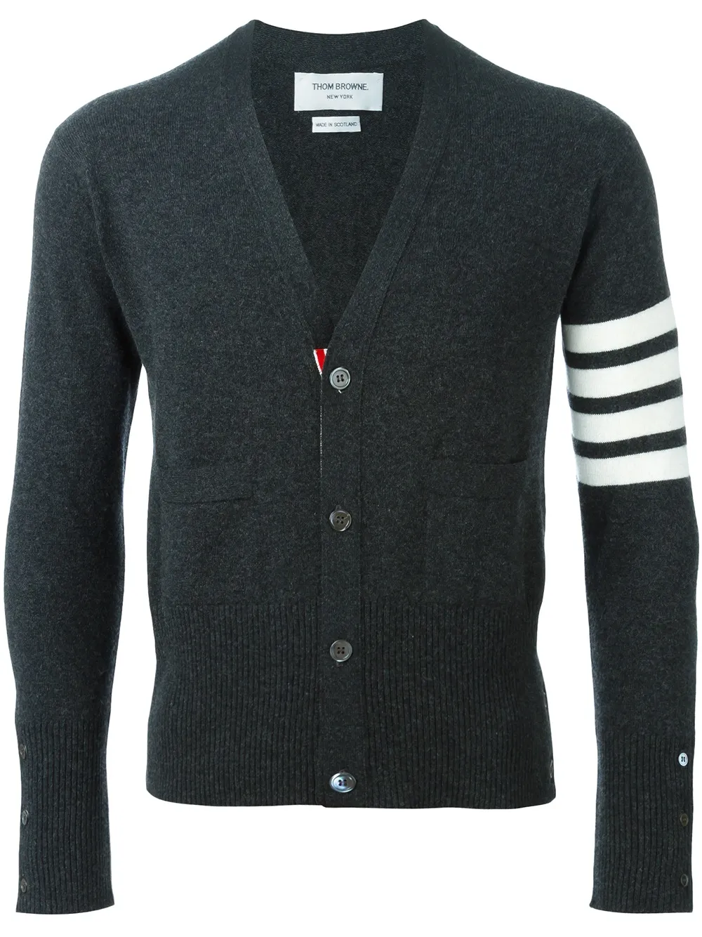 Thom Browne 4-Bar Cashmere Cardigan - Grigio