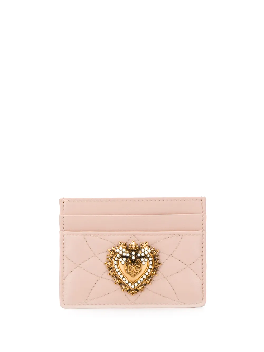 Dolce & Gabbana Portacarte Devotion con decorazione - Rosa