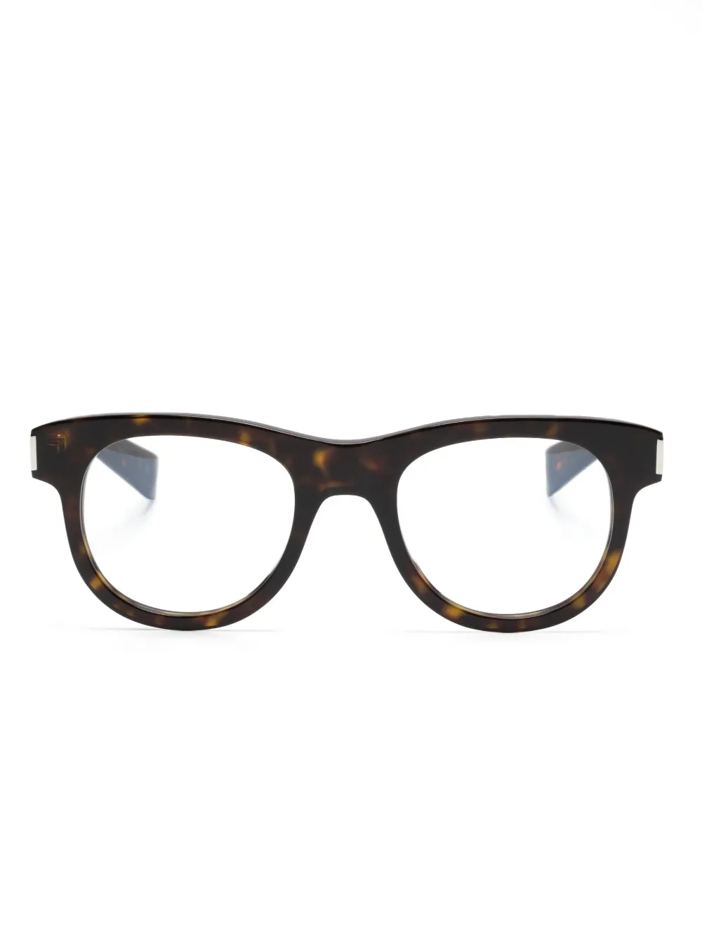 Saint Laurent Eyewear Occhiali tondi tartarugati - Marrone