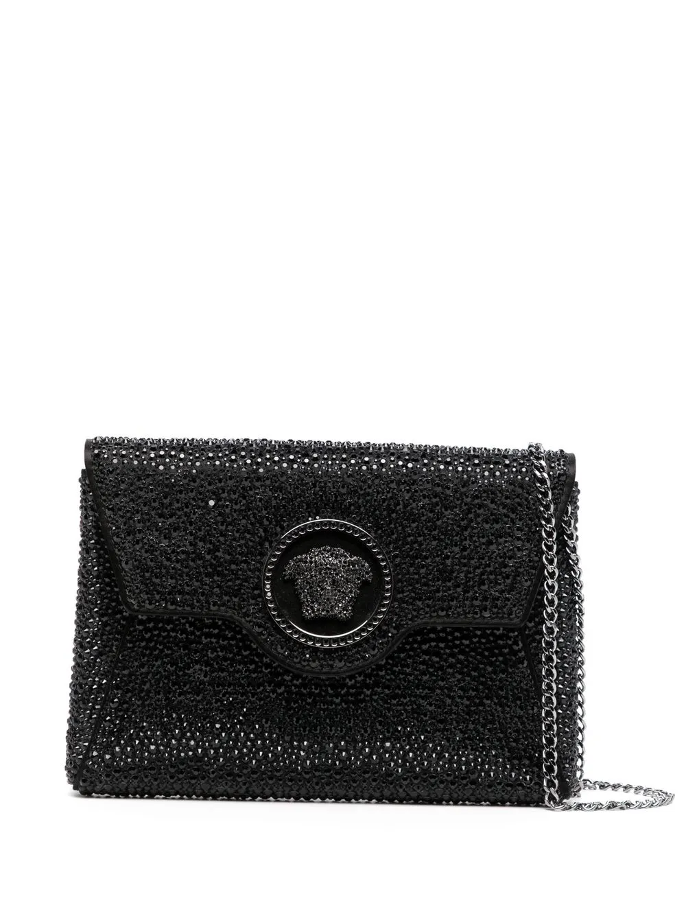 Versace Clutch La Medusa con cristalli - Nero