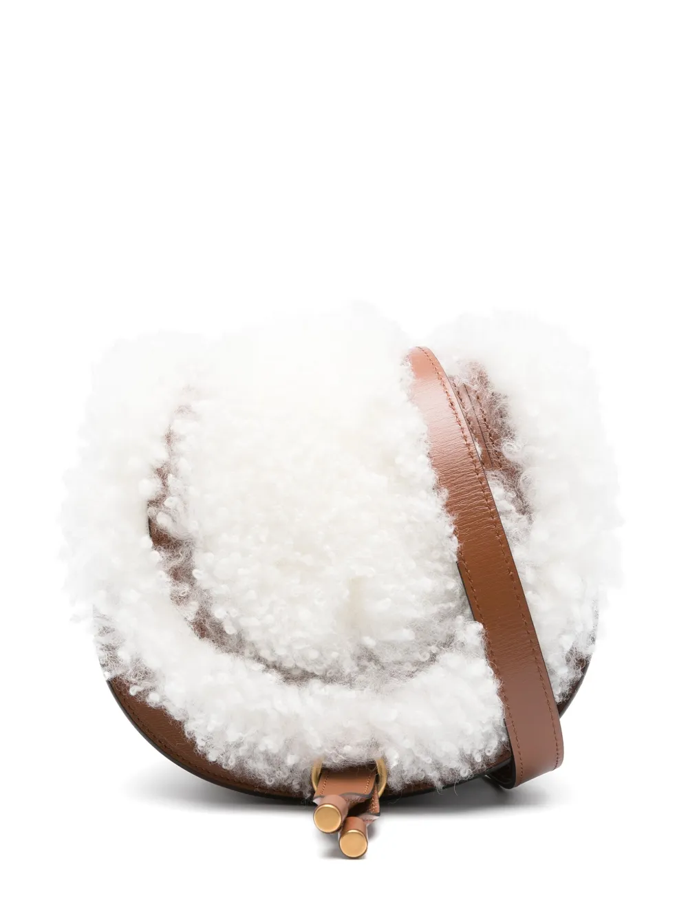 Chloé small Marcie leather bag - Marrone