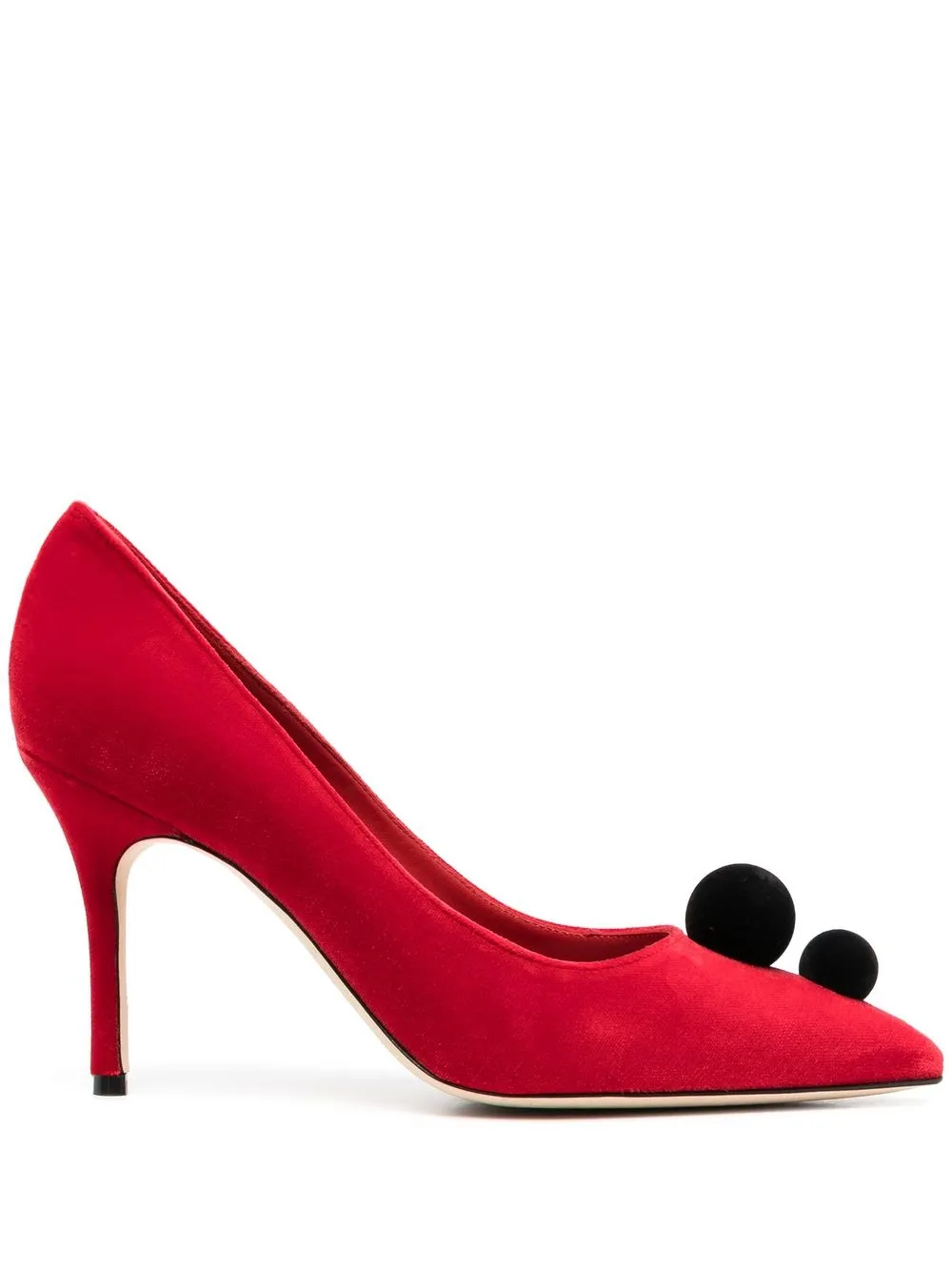 Manolo Blahnik Pumps Piera con pompon 100mm - Rosso