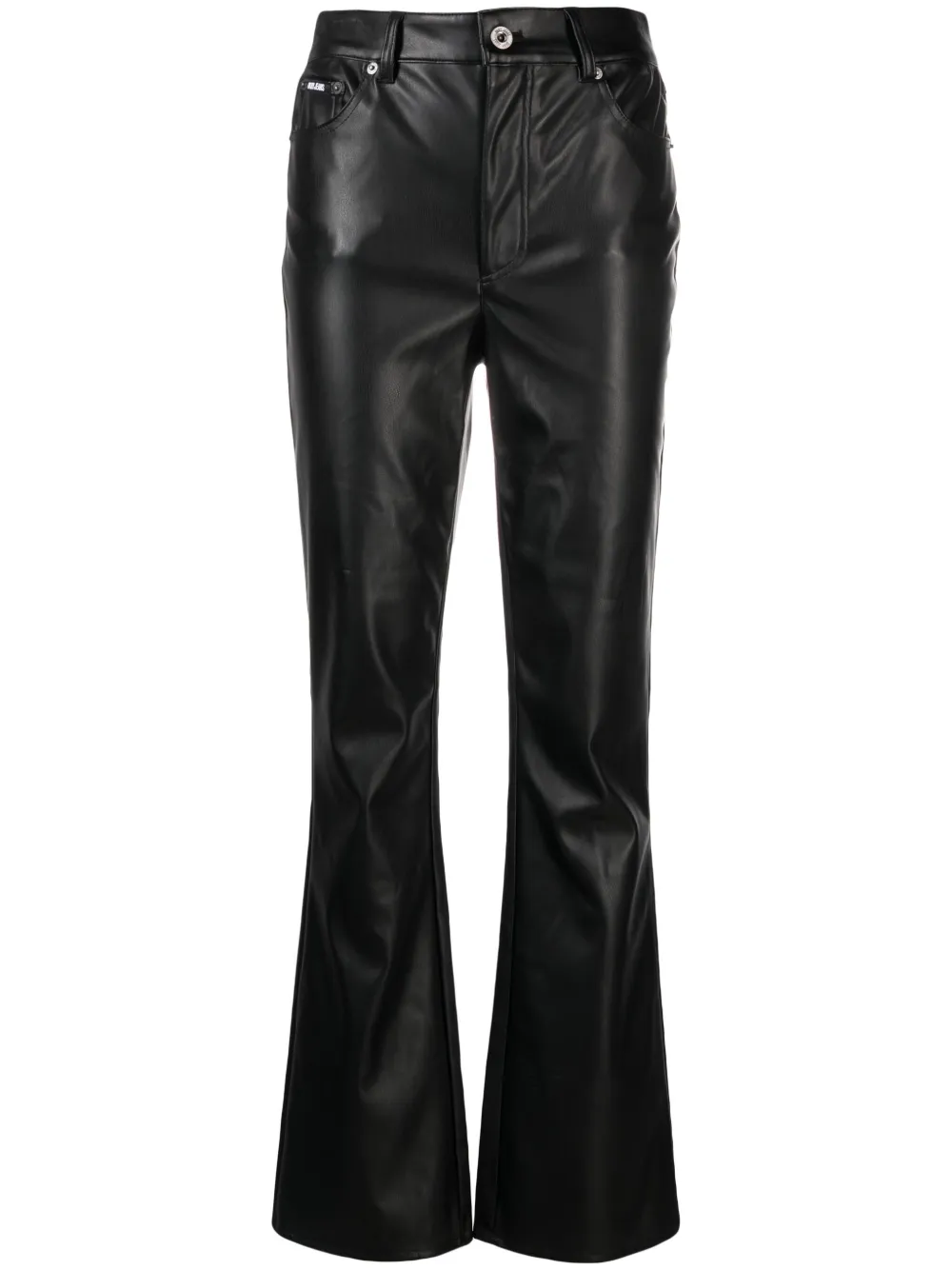 DKNY Pantaloni svasati in finta pelle - Nero