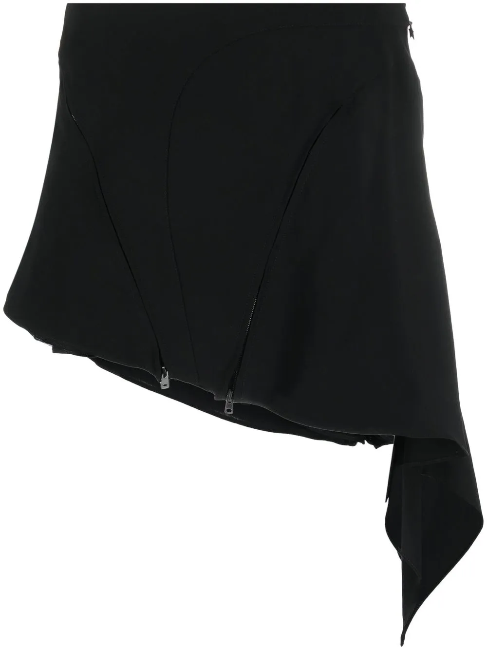 Mugler Minigonna asimmetrica drappeggiata - Nero