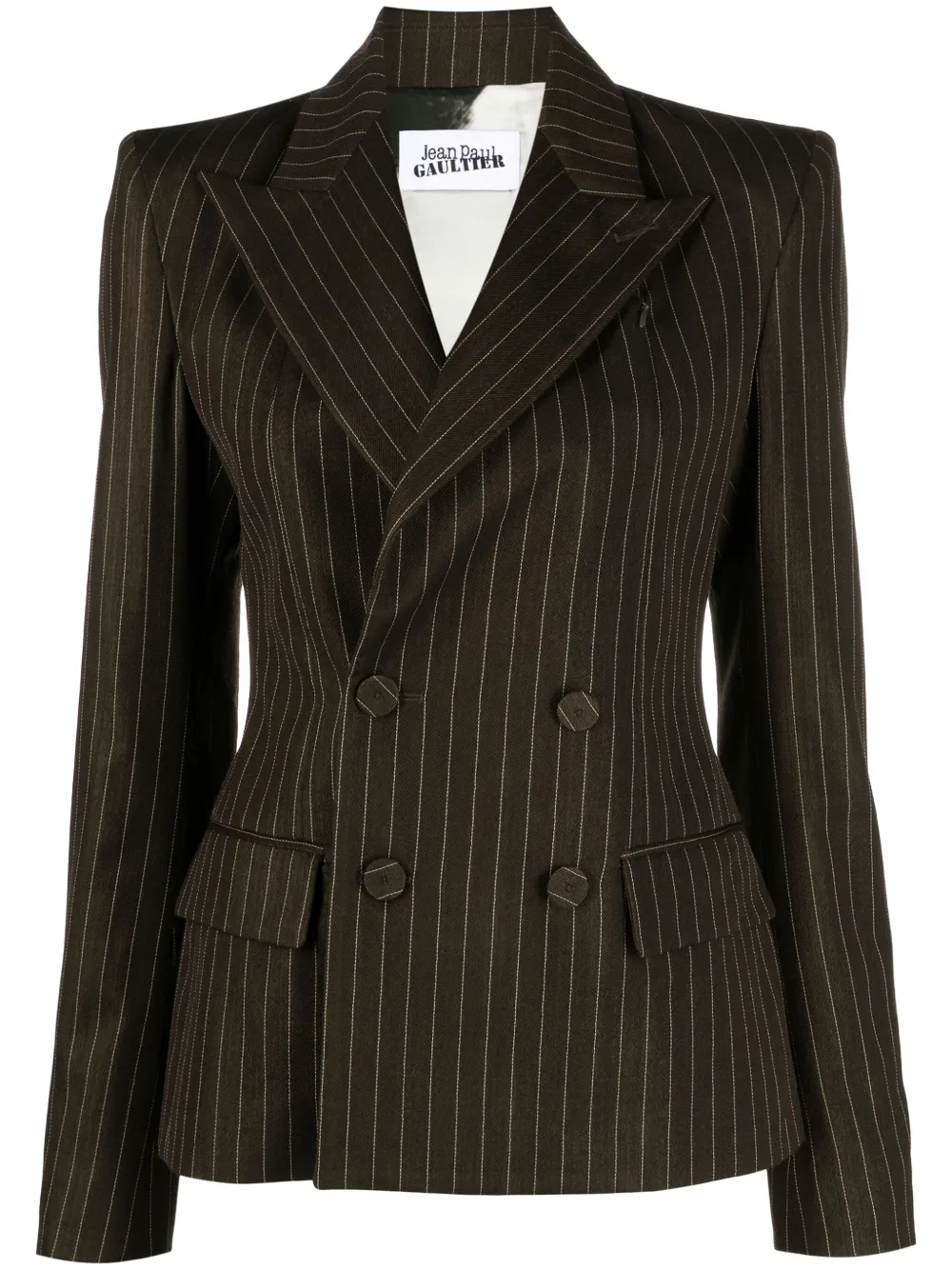 Jean Paul Gaultier Blazer doppiopetto gessato - Marrone