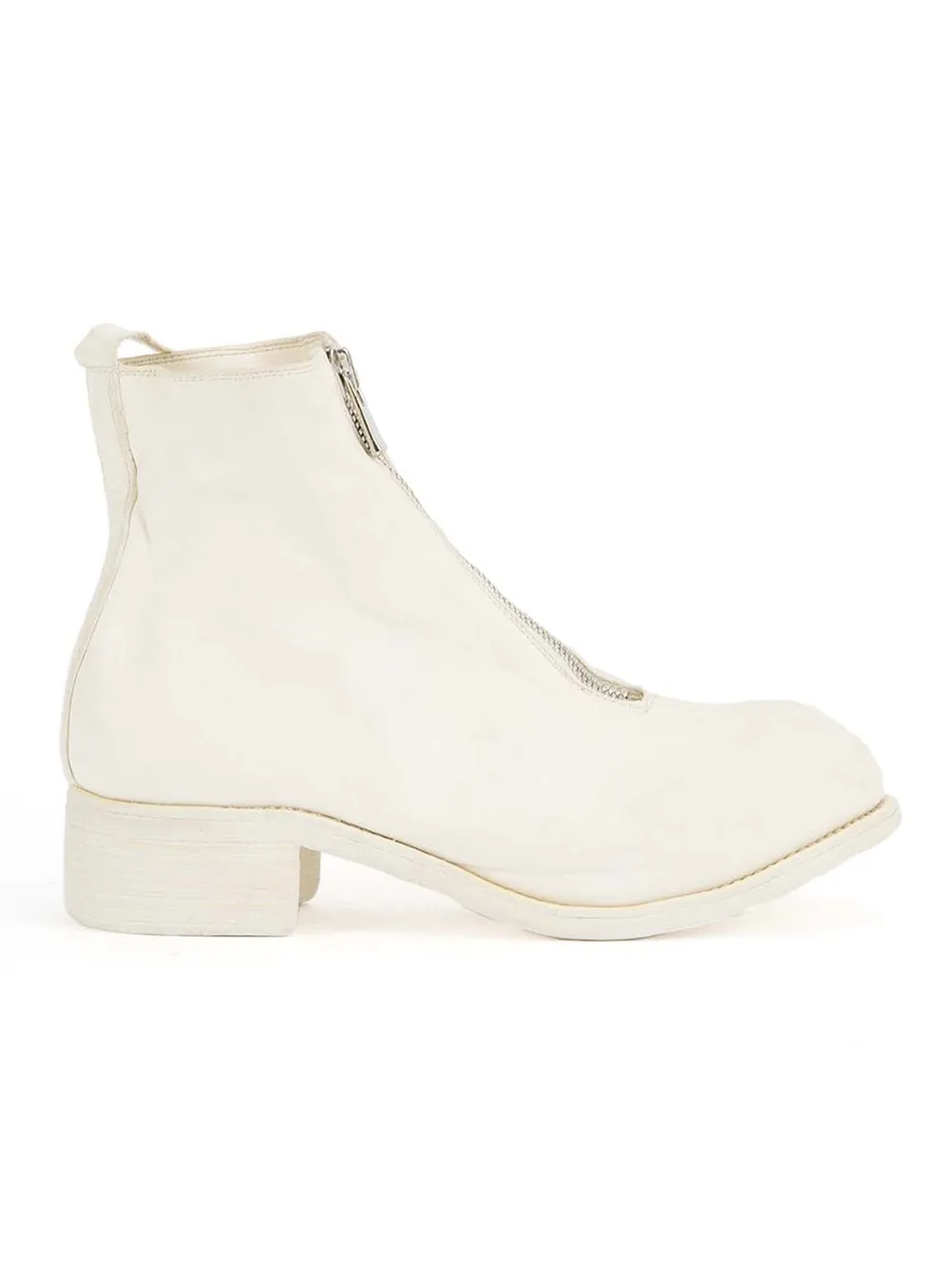 Guidi front zip ankle boots - Bianco