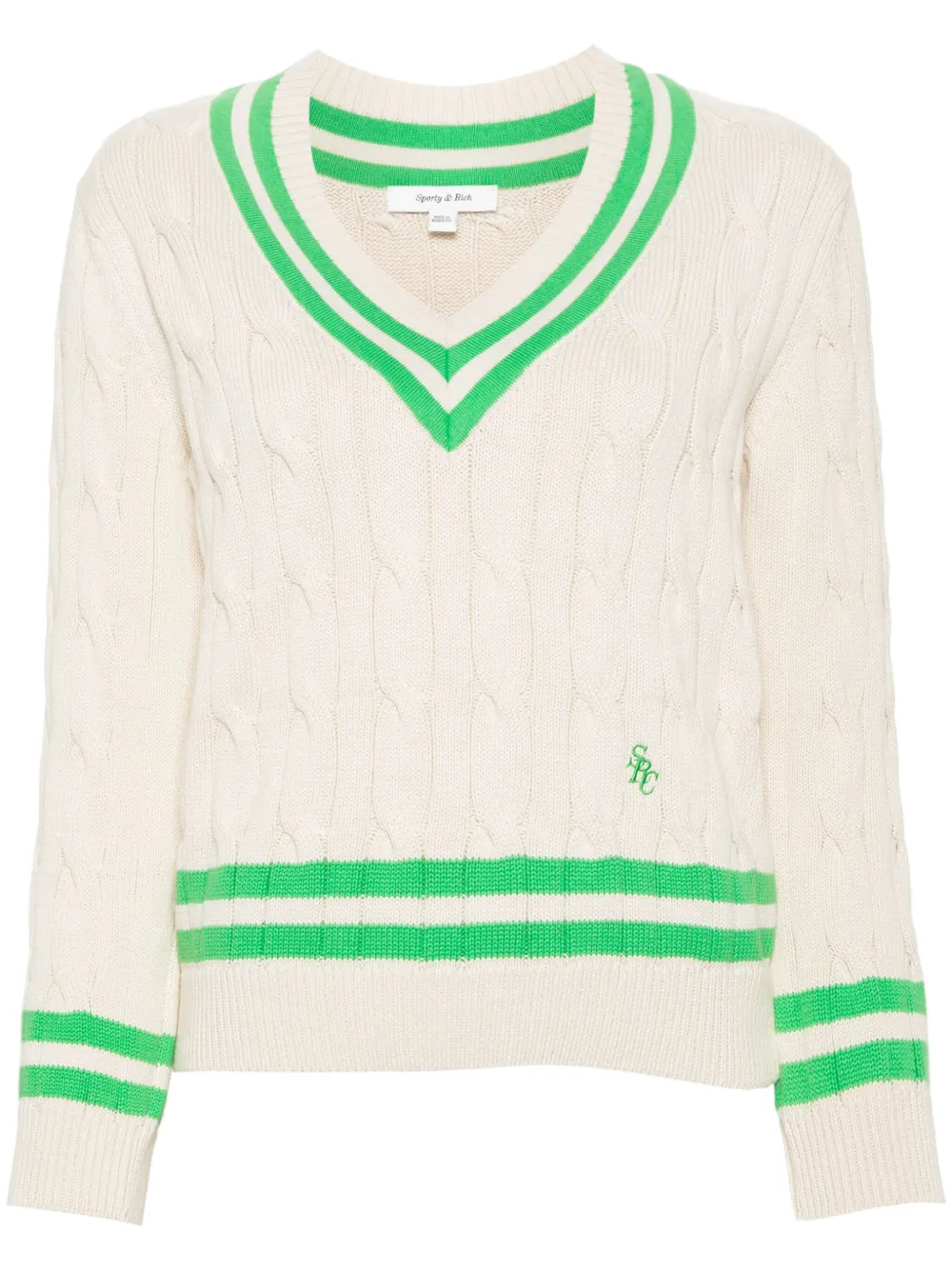 Sporty & Rich cable-knit cotton jumper - Bianco