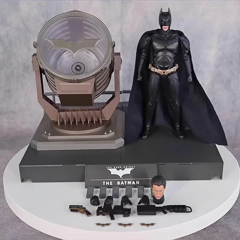 Dc Batman Anime Figure 1/12 The Dark Knight Batman Assemblaggio Figurine Mobili Action Figures Suit Bat Batman Lamp Toys Gifts