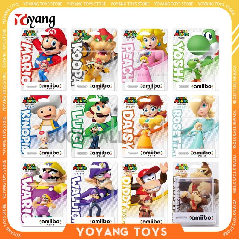 8Cm Amiibo Super Mario Anime Figure Games Super Mario Bros Figurine Collectble Decor Models Daisy Princess Bs Wario Toys Gift Gk