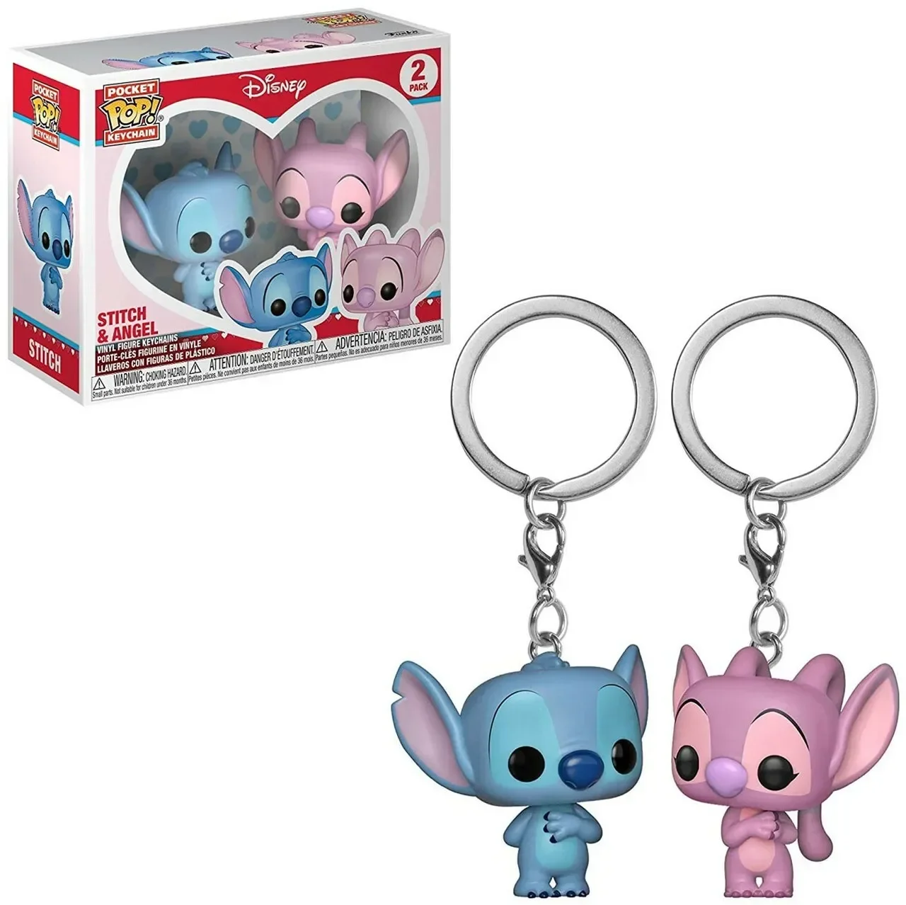 Rock-Bottom Price Funko Pop Disney Stitch & Angel 2 Pack Stitch Portachiavi Toy Vinyl Figure Pocket Pop Portachiavi Toys