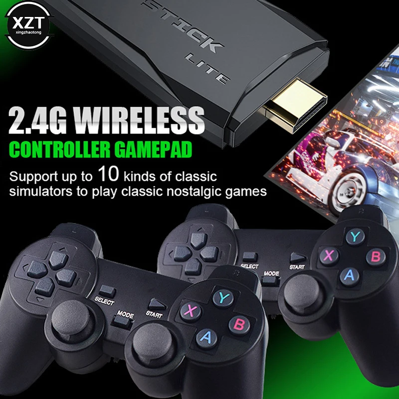 Console Per Videogiochi M8 2.4G Doppio Controller Wireless Game Stick 4K 10000 Giochi 64Gb 32Gb Giochi Retrò Per Ps1/Gba Boy Gift