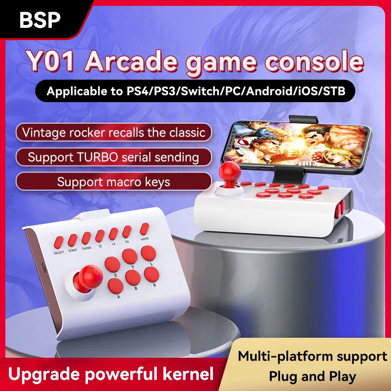 Mini Arcade Simulator Machine Wired/Wireless Console Di Gioco Rocker Controller Joystick Gamepad Per Telefono/Ps4/Ps3/Switch/Pc/Tv/Stb
