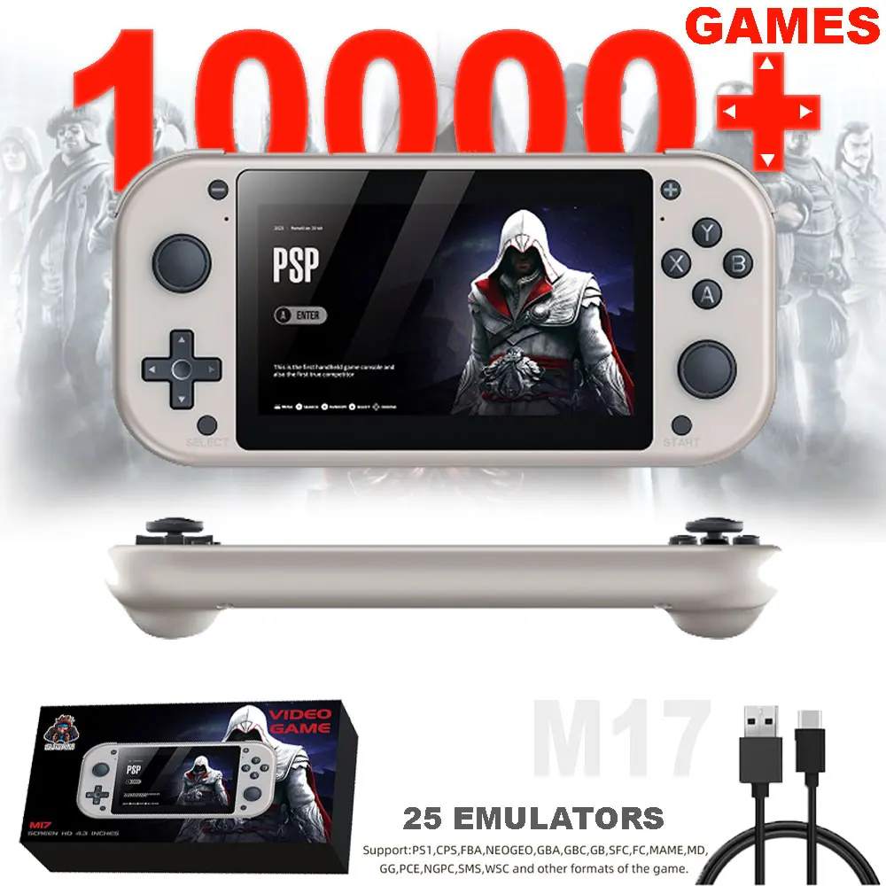 Console Di Gioco Portatile Retrò Lettore Video M17 Per Console Per Videogiochi Psp/Gba Con 10000 Giochi Emuelec Emulator Console Di Gioco