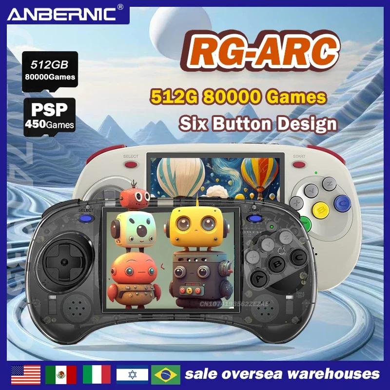 Nuovo Anbernic Rg Arc-D Rgarc-S Console Per Videogiochi Portatili Portatili Android Linux Os Schermo Ips Da 4 Pollici 80000 Giochi Gioco Retrò