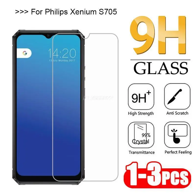 3-1Pcs 9H Protective Glass For Philips Xenium S705 Tempered Glass For Cristal Templado Philips Xenium S705 Screen Protector Film