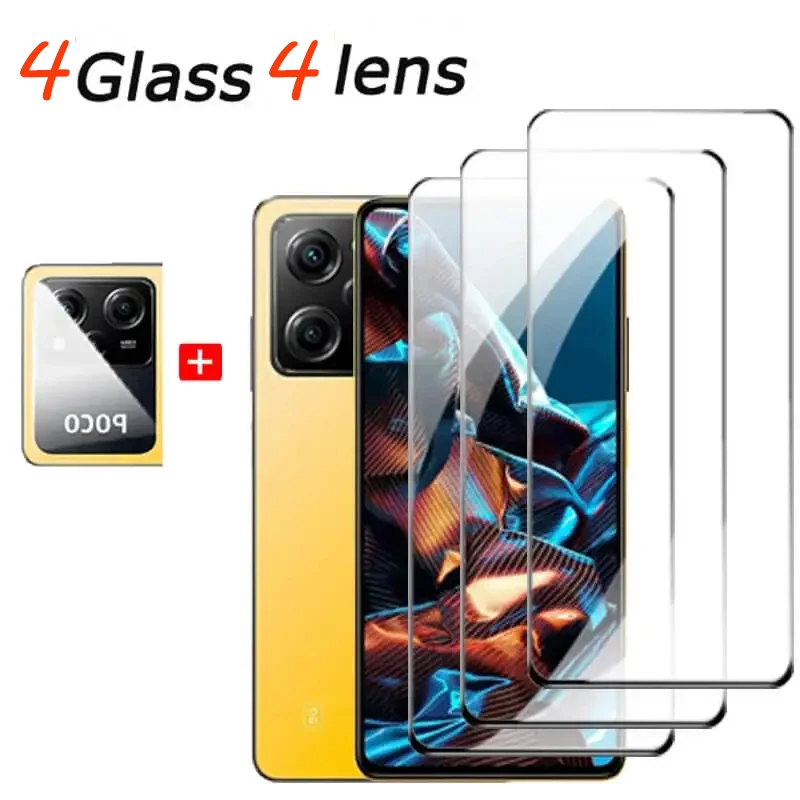Poco X6 Pro 9D Screen Protector Untuk Poco X5 Pro Kaca Film Poco X6 Kaca Tempered Untukpoco X5 5G Pelindung Kaca Pocco X6Pro Poko X6 Pro Poco F5 Lamin
