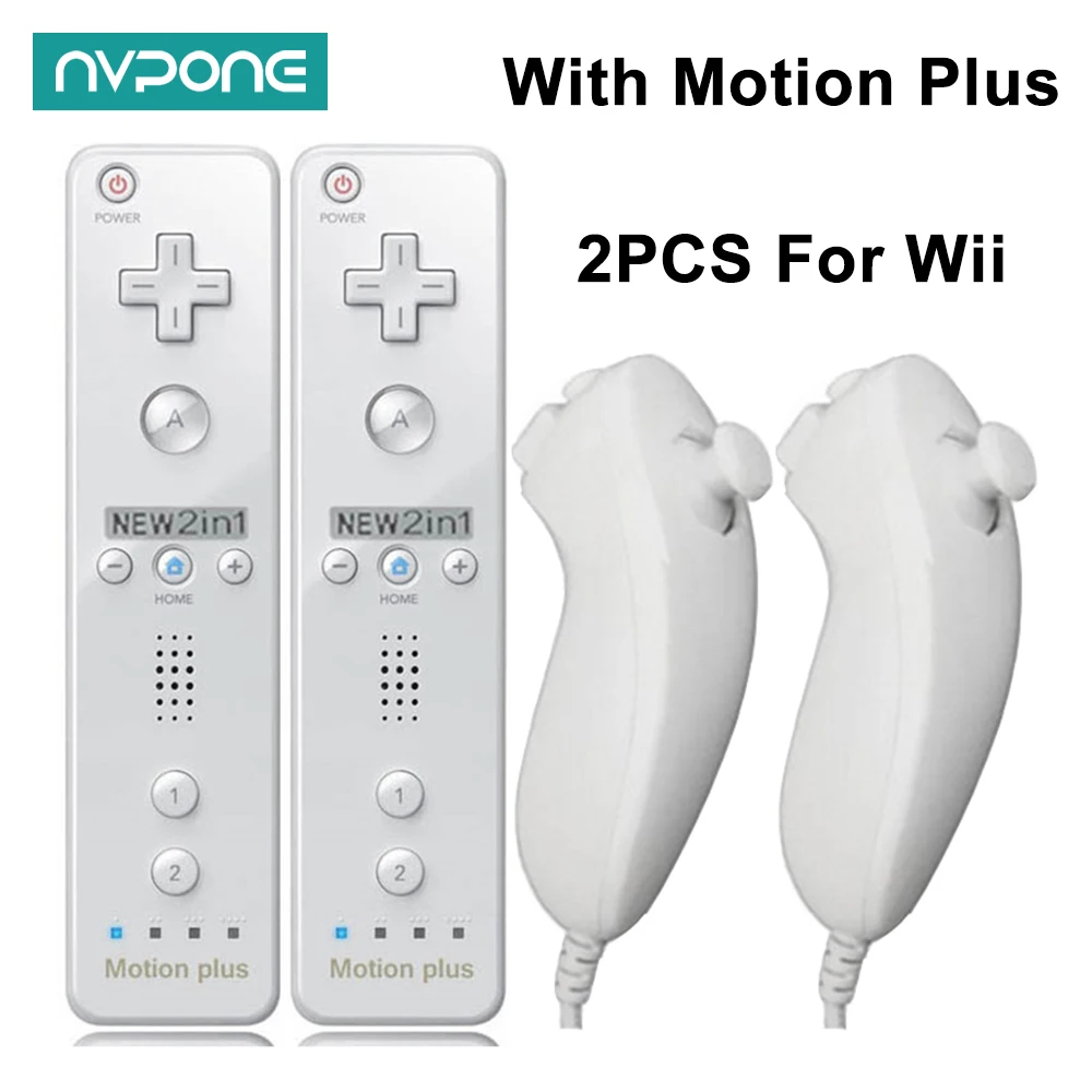 2 Set Motion Plus Telecomando Per Wii Nintendo Wii Console Joystick Telecomando Gamepad Con Controller Nunchuck
