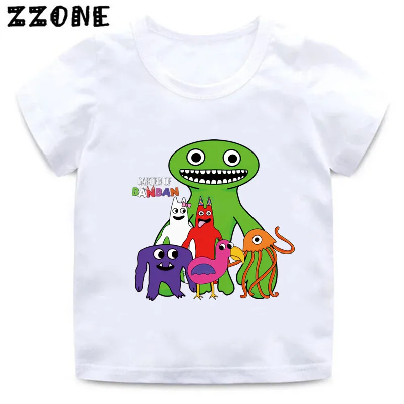 Hot Game Garten Of Banban Print Cartoon Kids T-Shirt Cute Funny Girls Clothes Baby Boys T Shirt Summer Children Tops,Ooo5846