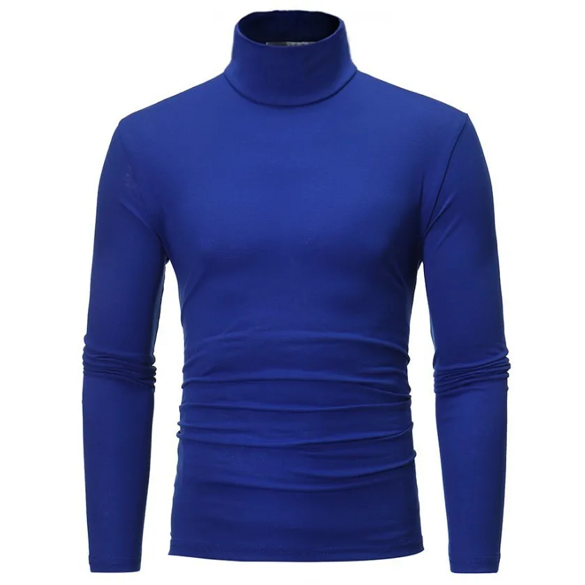2021 Nuovi Uomini Tinta Unita Dolcevita T-Shirt Uomo Slim Fit Manica Lunga T-Shirt Nero Bianco Uomo Tshirt Top M-3Xl Autunno Uomo