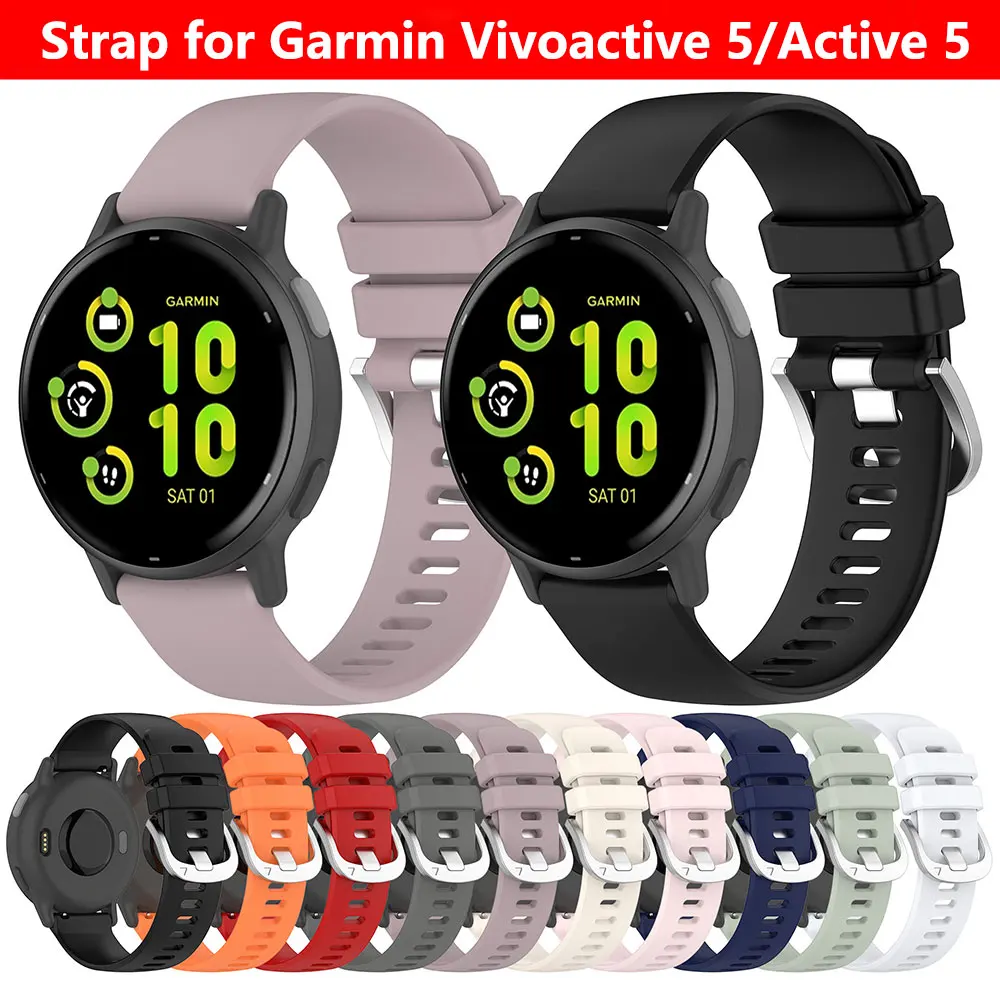 Cinturino Compatibile Con Cinturini Di Ricambio In Silicone Garmin Vivoactive 5, 20Mm Per Smartwatch Garmin Active5