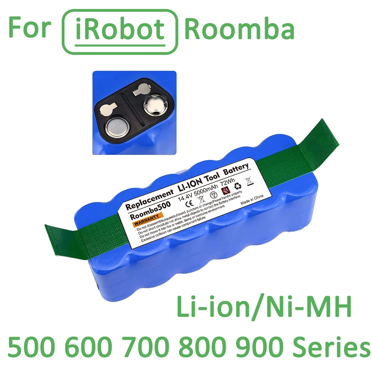14.4V Per Irobot Roomba 500 600 700 800 900 Serie 510 530 550 650 770 780 790 870 880 960 980 Aspirapolvere Bateria