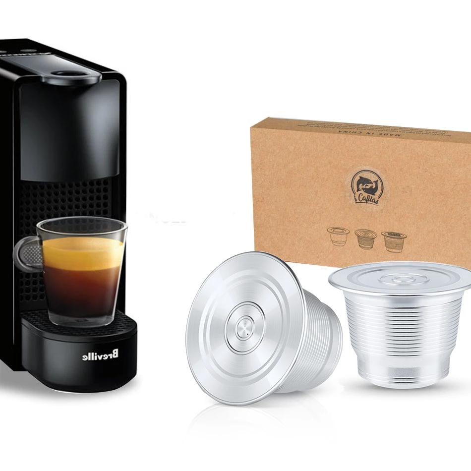 • Per Capsule Ricaricabili Nespresso Filtro Riutilizzabile Per Caffè Gocciolatore Acciaio Caffettiera Capsulas De Cafe Ricaricabili