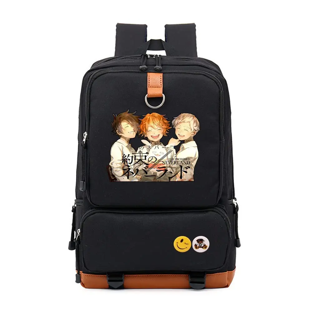 La Promessa Neverland Anime Zaino Daypack Borsa A Tracolla Borsa Uomo Donna Zainetto Nero Bookbag