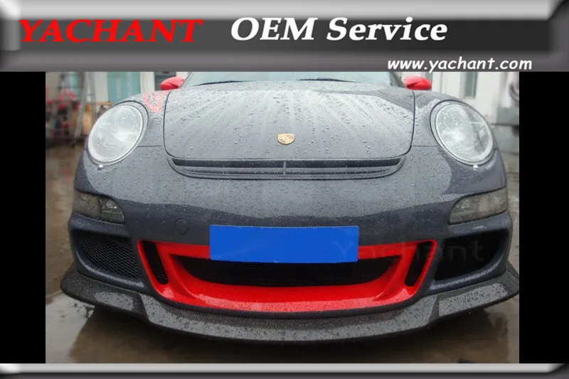 Splitter Per Labbro Anteriore In Fibra Di Vetro Frp Per Auto-Styling Adatto Per 2005-2009 Porsche 911 997 Gt3 Tek Style Paraurti Anteriore Solo Per La