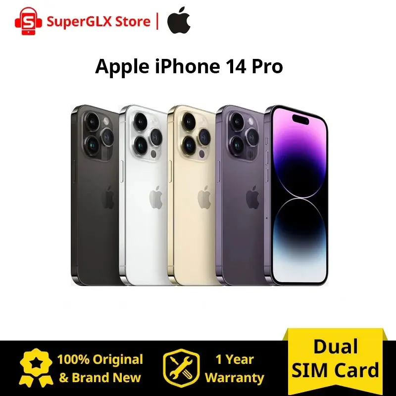 Originale Apple Iphone 14 Pro Ios 16 Apple A16 Bionic 1Tb/512Gb/256Gb/128Gb Rom 6Gb Ram Dual Sim Ip68 Resistente Alla Polvere/All'Acqua Nfc