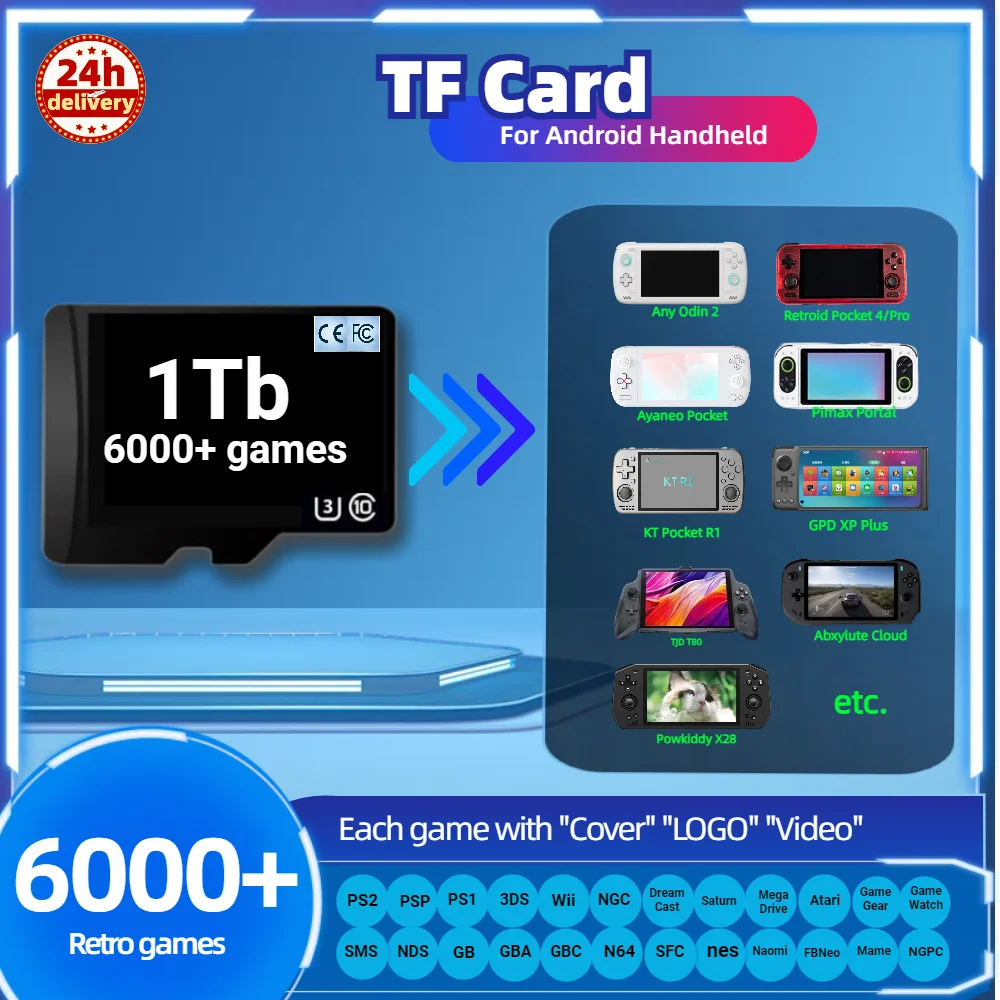 Scheda Di Gioco Tf Per Qualsiasi Odin 2 Retroid Pocket 4 Pro Ayaneo Pocket Pimax Portal Ktr1 Jd T80 Gpd Xp Plus Abxylute Cloud Legion Go