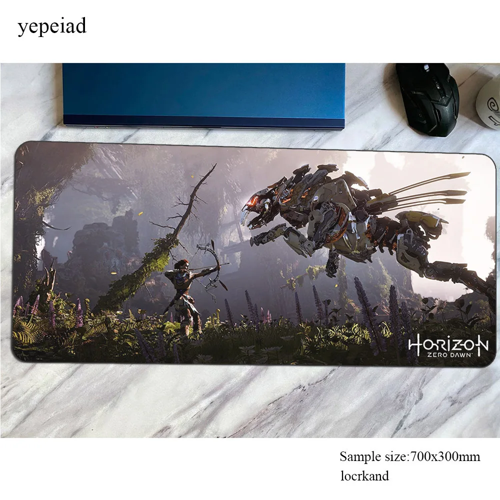Tappetino Per Mouse Horizon Zero Dawn 800X300X3Mm Tappetino Per Computer Poggiapolsi Gaming Mousepad Anime Padmouse Giochi Per Tastiera Pc Gamer Desk