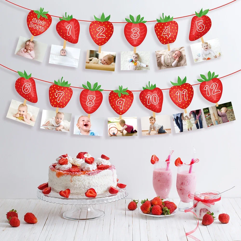 Dolce Un Compleanno Fragola Frutta Festa Di Buon Compleanno Foto Display Fai Da Te Festa Banner Bandiera Baby Shower Decorazioni Per Feste