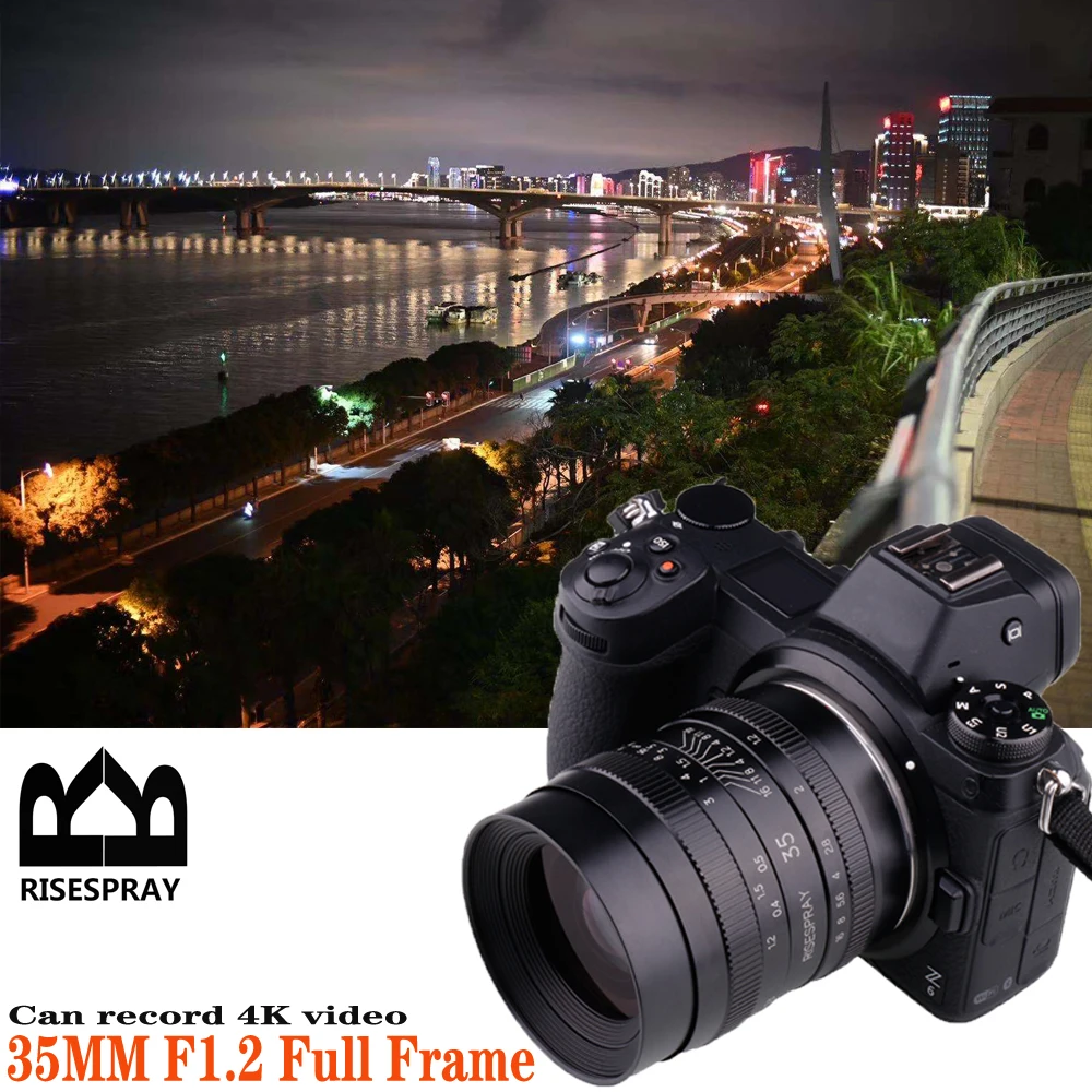4K Risespray 35Mm F1.2 Obiettivo Manuale Cine Full Frame Per Sony Nex Alpha 1 7C/7S/Iii/9Ii/7R Iv/9/7R Iii/7R Ii/7 Iii/7 Ii/7/7S Ii/7S