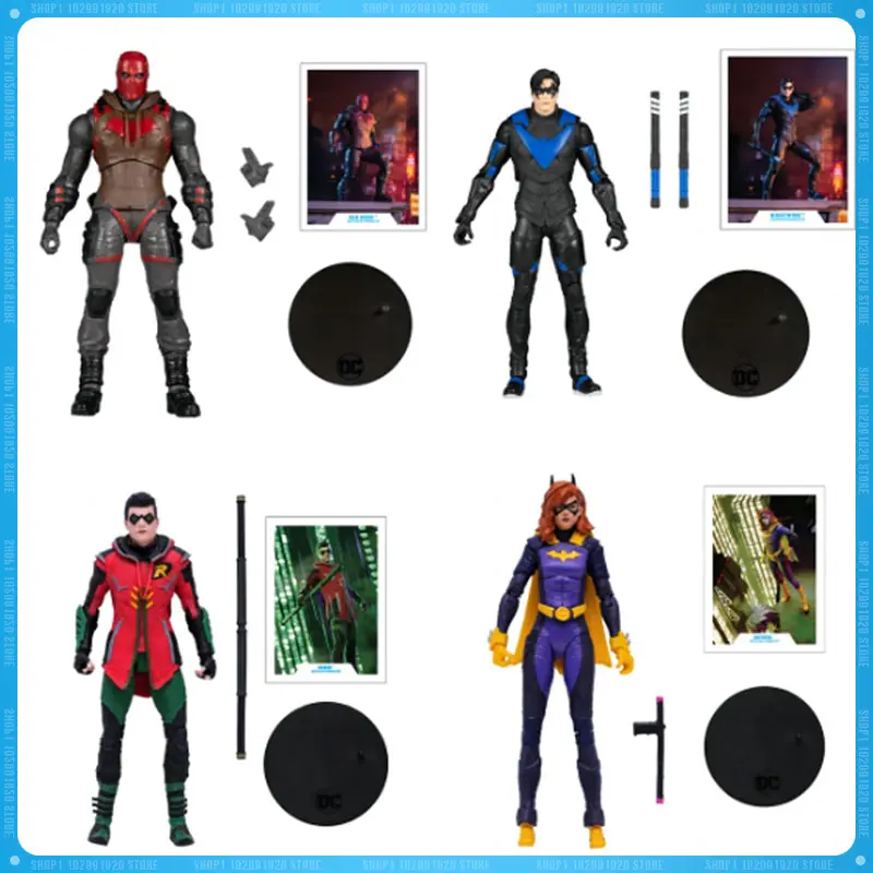 Mcfarlane Figures Gotham Knights Set Nightwing Robin Batgirl Red Hood Dc Multiverse Mobile Figures Action Figure Collection Toy