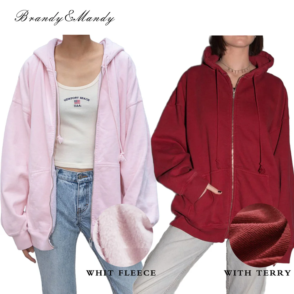 Felpa Con Cappuccio Con Zip Donna Sweetshirts Felpa Con Cappuccio Rossa Oversize Felpa Con Cappuccio Moda Brandy Donna Felpe Con Cappuccio Nere Felpe 