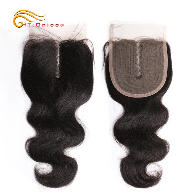 Onda Del Corpo Capelli Umani Parte T Chiusura In Pizzo Colore Naturale Meche Bresilienne Cheveux Humain Chiusura Brasiliana Bodywave