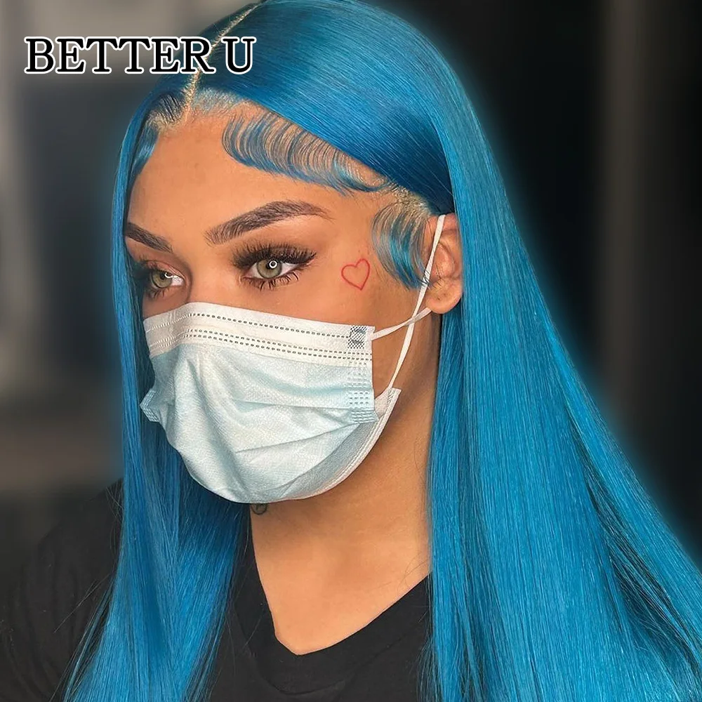 Lake Blue Bone Straight T Part 13X6 Lace Front Human Hair For Women Capelli Remy Brasiliani Hd Lace Glueless Bob Parrucche Pre Pizzicate