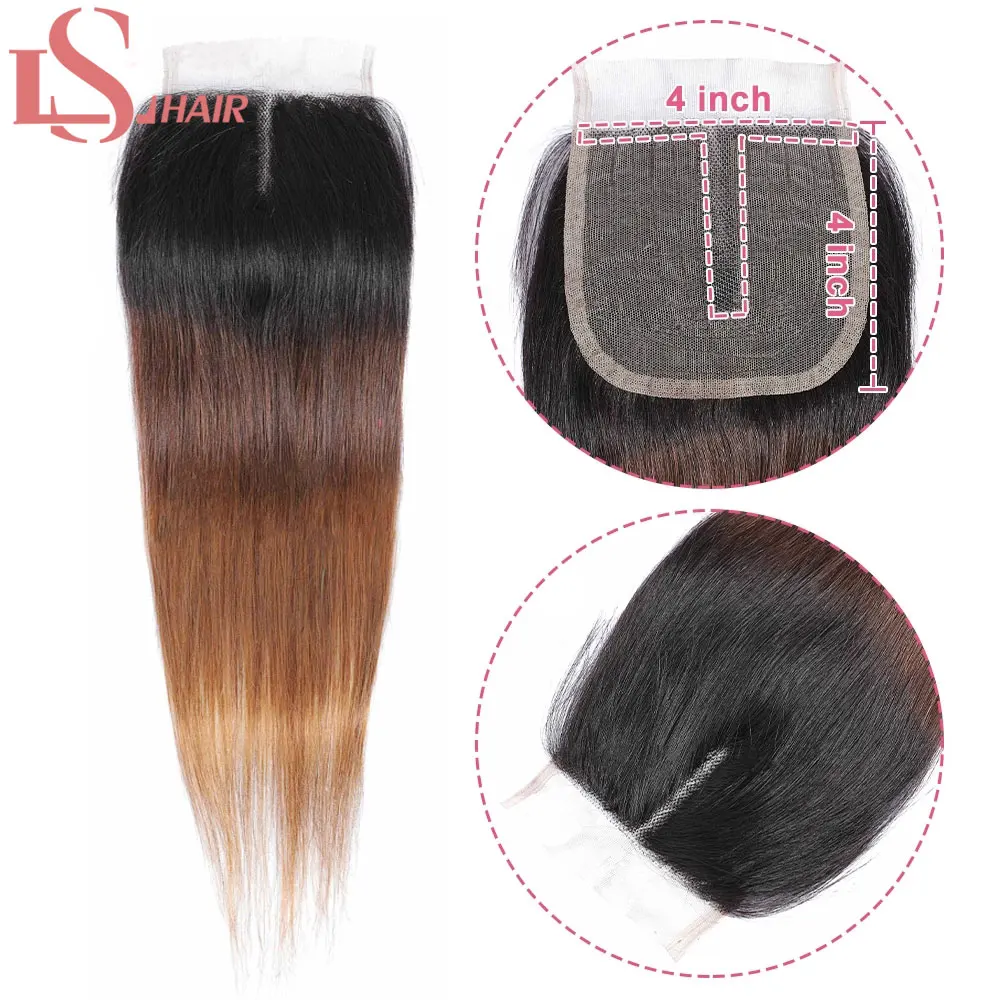 Ls Capelli Capelli Umani 4X1 Chiusura In Pizzo Evidenzia Bresilienne Cheveux Humain Chiusura Brasiliana Onda Del Corpo Capelli Remy Pre Pizzicato