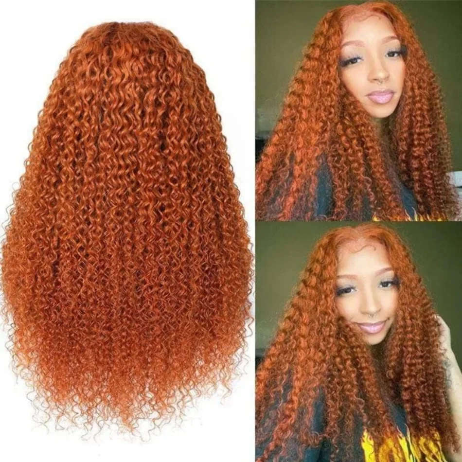 Unice Hair Jerry Curly Parrucche Arancioni Allo Zenzero Bruciate A Prezzi Accessibili Pre Pizzicate 4X0.75 Parrucca Di Capelli Con Parte A T Centrale 