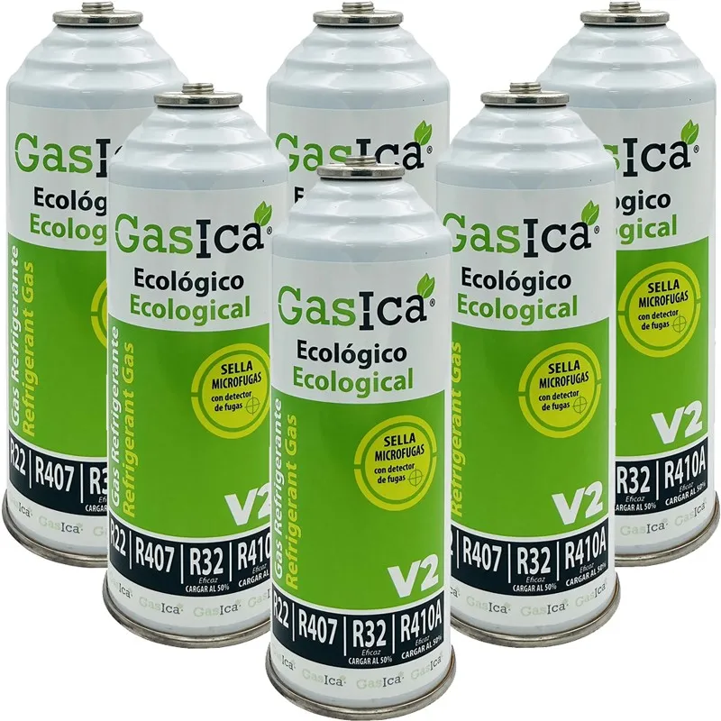 Pack 6 Bottiglie Gas Refrigerante Gas V2 - R22-R32-R407-R290-R410A